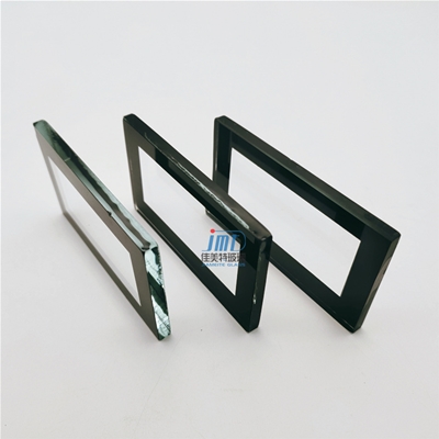 Safety edge 5mm tempered ultra clear glass with black ceramic printed