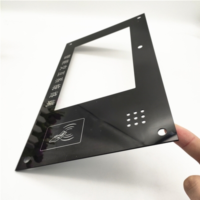 Customized Black Printed Silk Screen Tempered Glass With Holes For Instrument Panel Glass