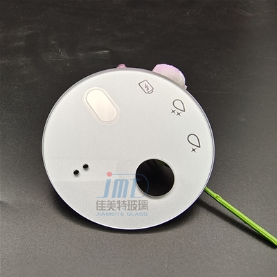 Customized Silk Screen Printed  Round Tempered Glass Panel With Holes