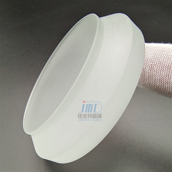 Customized 6mm 8mm10mm 12mm 15mm 19mm Frosted  Round Tempered Glass With Beveled Step Edge